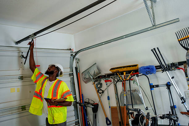 Professional Garage Door Panel Replacement technician working in Mercer County County, ND
